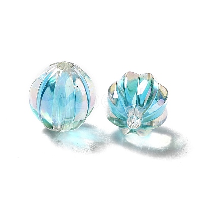Two Tone UV Plating Rainbow Iridescent Acrylic Beads LS-TACR-D010-05A-1