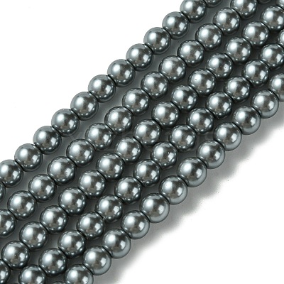Eco-Friendly Dyed Glass Pearl Round Beads Strands HY-A008-6mm-RB077-1