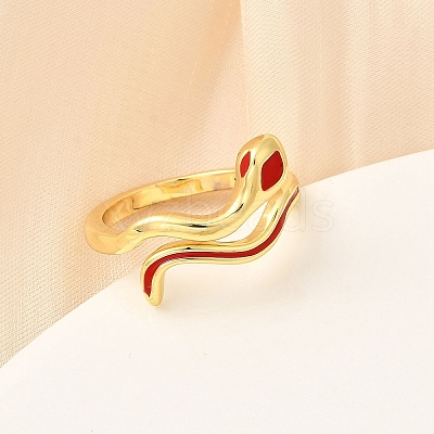 Brass Enamel Cuff Rings for Women RJEW-F188-04G-02-1