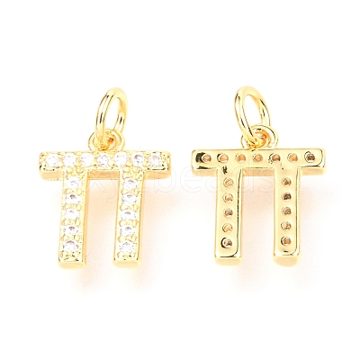 Brass Micro Pave Cubic Zirconia Charms ZIRC-O037-06G-1