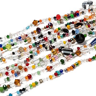 Mixed Electroplate Glass Beads Strands EGLA-A003-01-1
