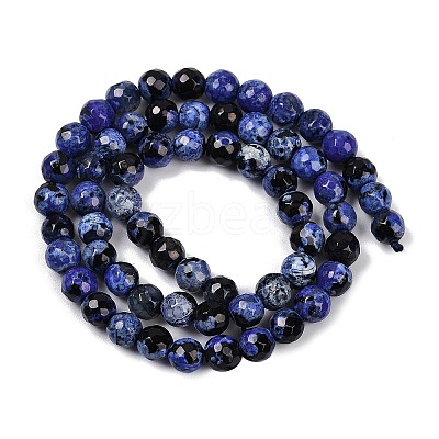 Natural Fire Crackle Agate Beads Strands G-C082-A01-32-1