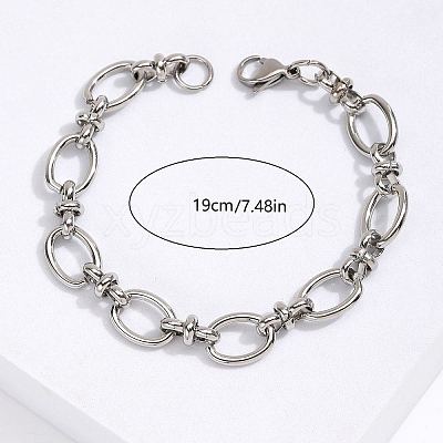 Non-Tarnish 201 Stainless Steel Oval Link Chain Bracelet LS-KM2112-2-1