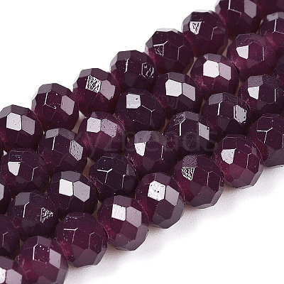 Baking Paint Imitation Jade Glass Bead Strands DGLA-A034-J4MM-A02-1