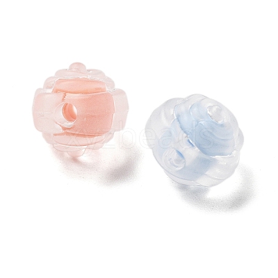 Frosted Transparent Acrylic Beads OACR-A032-17-1