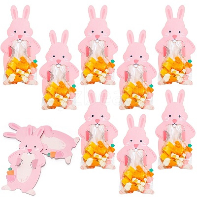 20Pcs Easter Rabbit Plastic & Paper Candy Storage Bags PW-WG91212-01-1