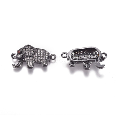 Brass Micro Pave Cubic Zirconia Links connectors ZIRC-K081-54B-1