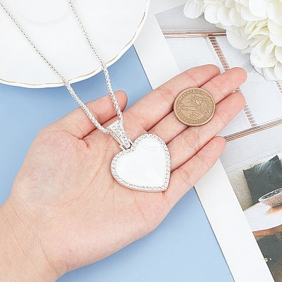 Alloy Rhinestone Pendant Necklaces NJEW-WH0008-01S-1