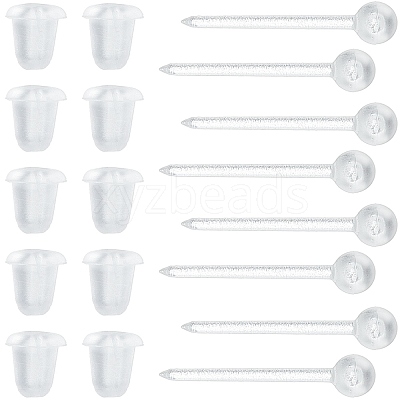 500Pcs Eco-Friendly Plastic Stud Earring Findings KY-SP0001-01A-1