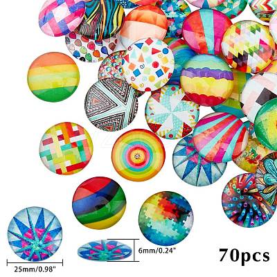 Glass Cabochons GGLA-R040-25mm-04-1