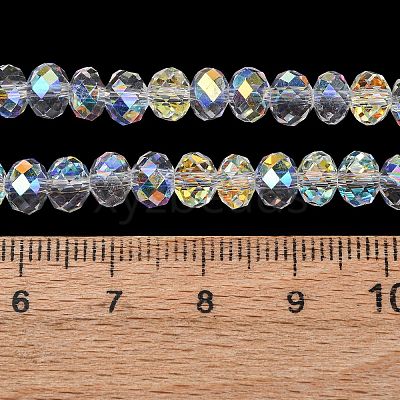Electroplate Transparent Glass Beads Strands EGLA-A046-01B-21-1