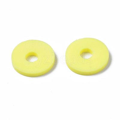 Flat Round Handmade Polymer Clay Beads CLAY-R067-10mm-22-1