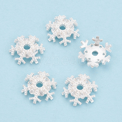 925 Sterling Silver Micro Pave Clear Cubic Zirconia Bead Caps STER-T008-42S-1