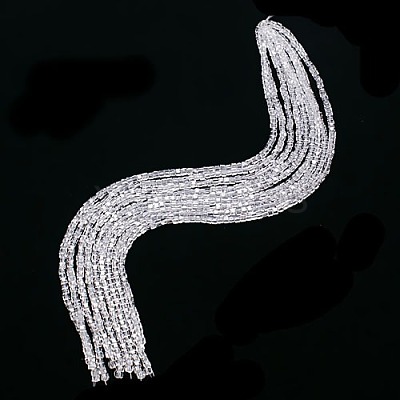 Transparent Cube Shaped Crystal Glass Beads Strands GLAA-F012-A03-1