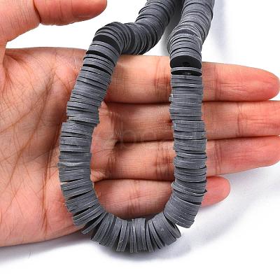 Flat Round Handmade Polymer Clay Beads CLAY-R067-12mm-41-1