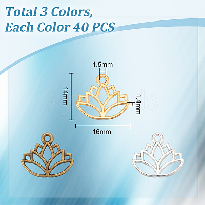 120Pcs 3 Colors Alloy Pendants FIND-UN0002-47-1
