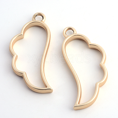 Rack Plating Alloy Wing Open Back Bezel Pendants PALLOY-S047-27C-FF-1