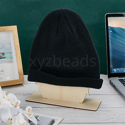 Head Shaped Wooden Hat Display Stands ODIS-WH0086-148C-1