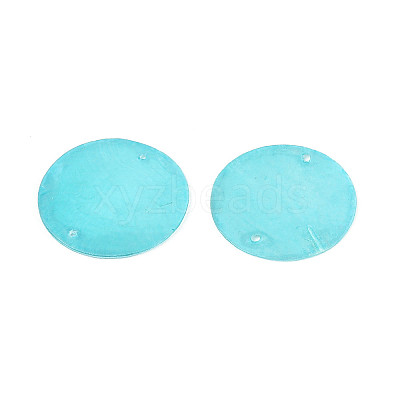 Spray Painted Natural Capiz Shell Disc Links Connector Charms SSHEL-T017-32A-1