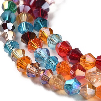 Transparent Electroplate Glass Beads Strands GLAA-F029-2mm-A29-1