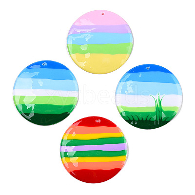 Natural Capiz Shell Big Pendants SSHEL-T012-09-1