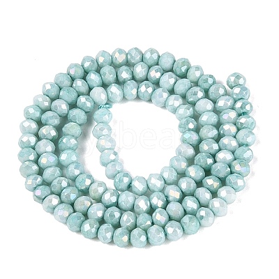 Anti-Tarnish Electroplate Rondelle Glass Beads Strands EGLA-T021-3mm-17-06-1