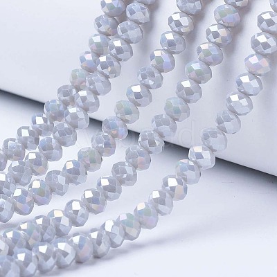 Electroplate Glass Beads Strands EGLA-A034-P6mm-B11-1