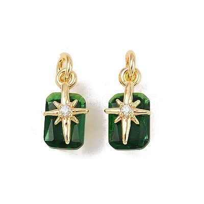 Brass Pave Cubic Zirconia Pendants KK-H078-33G-01-1