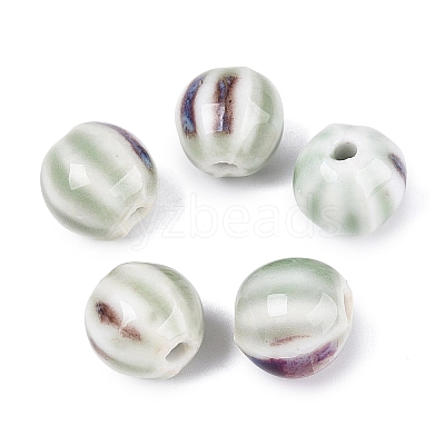 Vintage Porcelain Corrugated Beads PORC-N013-11G-1