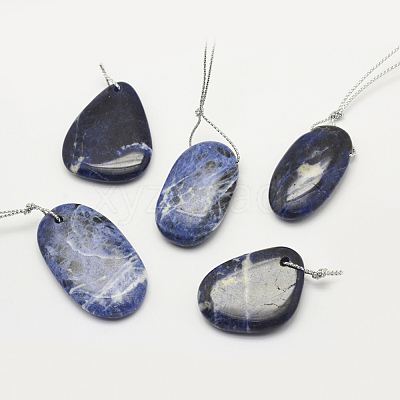 Natural Sodalite Pendants G-G694-A-10-1