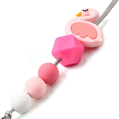 Silicone Bead Lanyard NJEW-SW00040-01-1