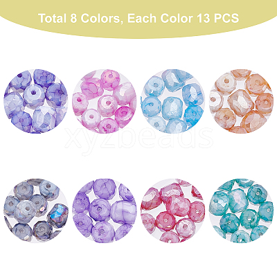 Opaque Baking Paint Glass Beads Strands EGLA-PH0001-21-1