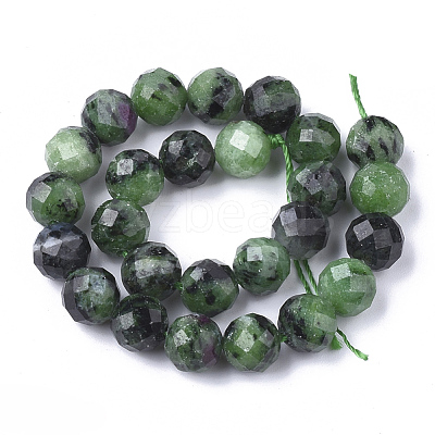 Natural Ruby in Zoisite Beads Strands G-S345-10mm-003-1