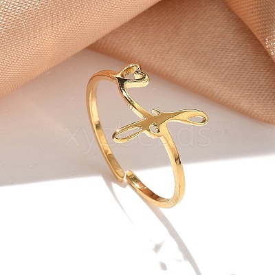 304 Stainless Steel Cuff Rings for Women RJEW-D285-01G-F-1