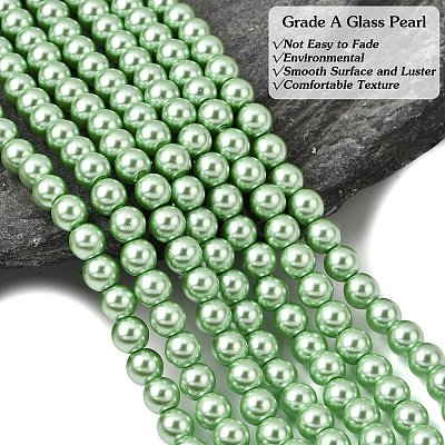 Eco-Friendly Glass Pearl Beads HY-J002-6mm-HX066-1