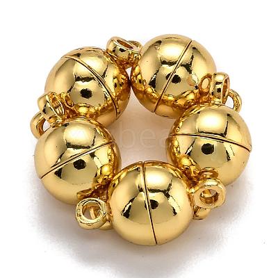 Rack Plating Brass Magnetic Clasps with Loops KK-F801-02B-G-1