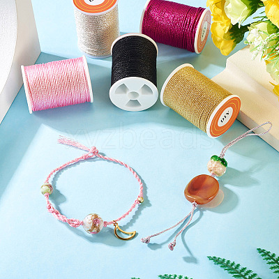 6Rolls 6 Colors Polyester Metallic Thread OCOR-TA0002-82C-1
