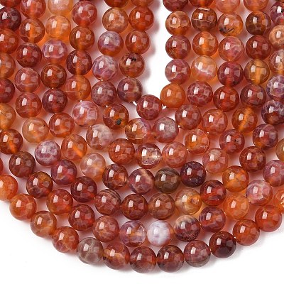 Natural Fire Crackle Agate Beads Strands G-G212-8mm-10-1