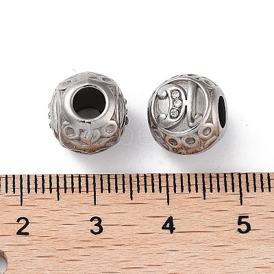 304 Stainless Steel Rhinestone European Beads STAS-A092-10H-P-1