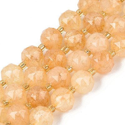Ombre Effect Dyed Transparent Crackle Glass Beads Strands GLAA-Q111-10MM-06-1