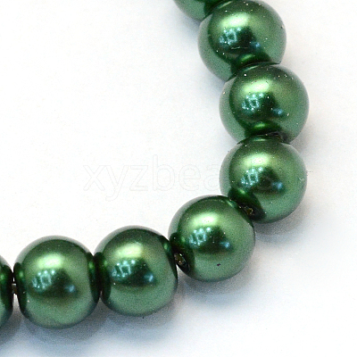 Baking Paint Pearlized Glass Pearl Round Bead Strands HY-Q003-4mm-75-1