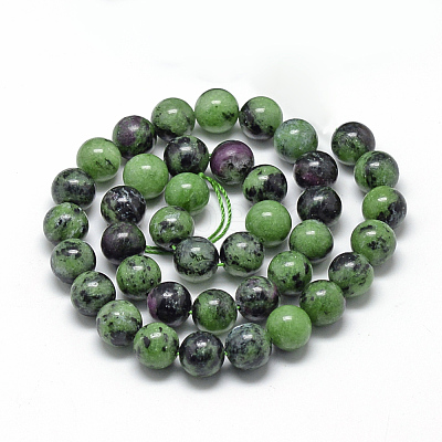 Natural Ruby in Zoisite Beads Strands G-R446-4mm-25-1