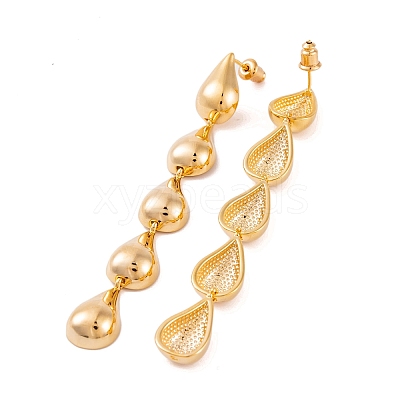 Teardrop Brass Dangle Stud Earrings for Women EJEW-G391-22G-1