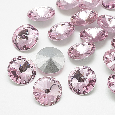 Pointed Back Glass Rhinestone Cabochons RGLA-T086-14mm-10-1