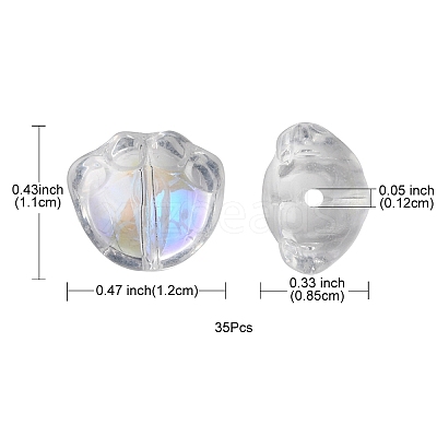 35Pcs Transparent Spray Painted Glass Beads GLAA-YW0001-72A-1