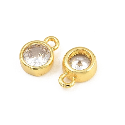 Brass Pave Clear Cubic Zirconia Charms CU-CBAD306-24A-G-1