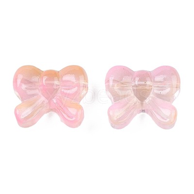 Transparent Spray Painted Glass Beads GLAA-N035-025-G01-1