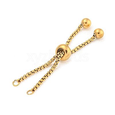 Adjustable 304 Stainless Steel Box Chain Slider Bracelet Making MAK-L038-001G-03-1