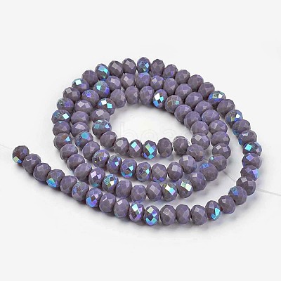Electroplate Opaque Solid Color Glass Beads Strands EGLA-A034-P3mm-L10-1