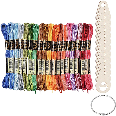 18 Skeins 6-Ply Polyester Embroidery Floss OCOR-CY0002-76-1